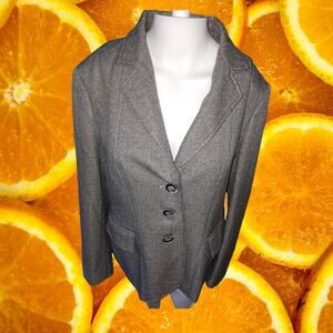 Le‎ Suit Gray Tweed 3 Button Blazer Size 14